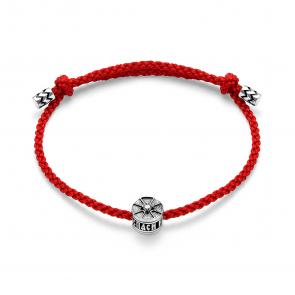 Текстильный шнурок с декоративным элементом из черненого серебра Иордань Б-ТК-016 Хризма/Спаси и сохрани фото